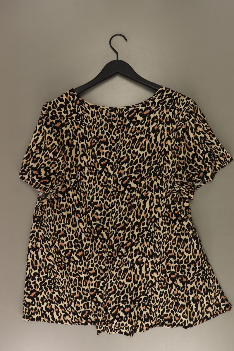 Zizzi Printshirt Gr. 46/48 mit Tierdruck Kurzarm braun aus Viskose