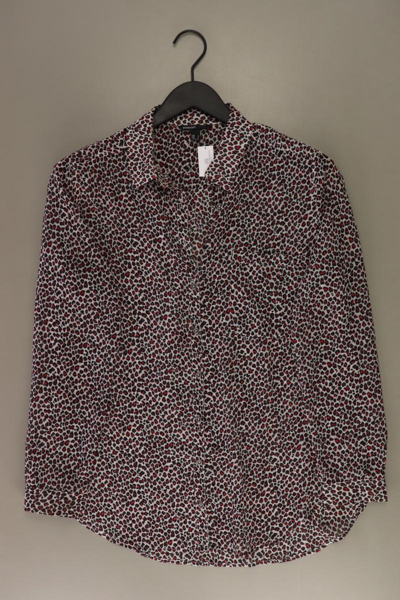 Mango Langarmbluse Gr. L mit Tierdruck rot aus Polyester