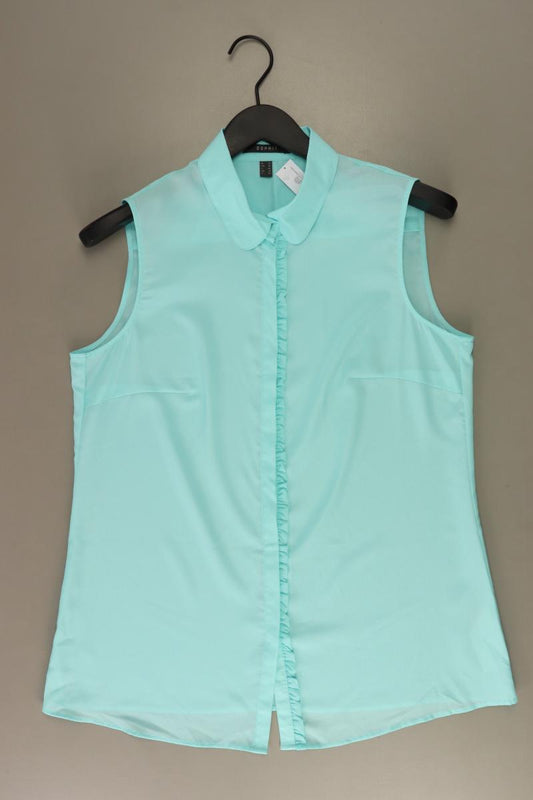 Esprit Rüschenbluse Gr. 42 Ärmellos türkis aus Polyester