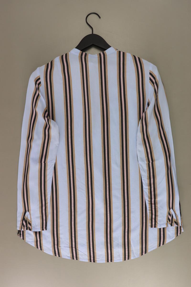 Marc Aurel Rüschenbluse Gr. 36 gestreift Langarm blau aus Viskose