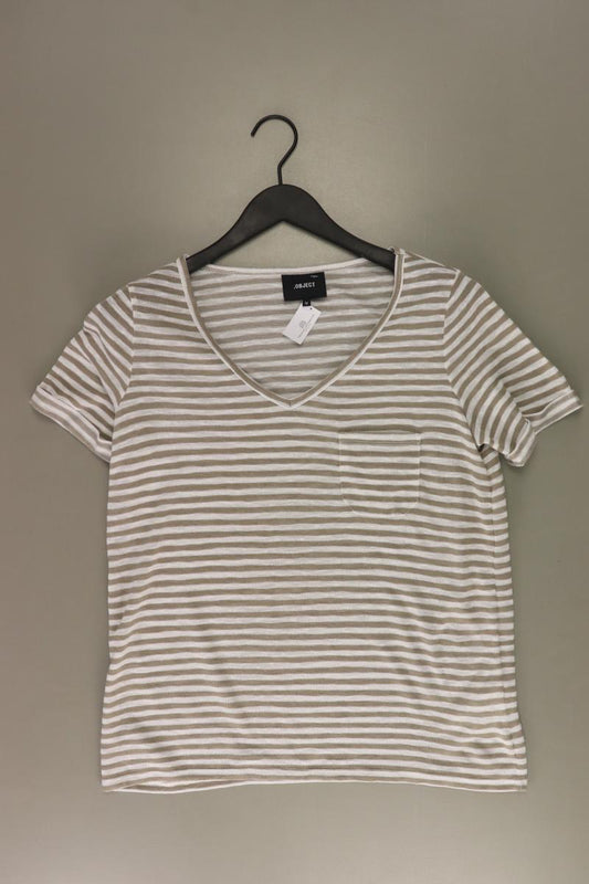 Object Ringelshirt Gr. M gestreift Kurzarm grau aus Polyester