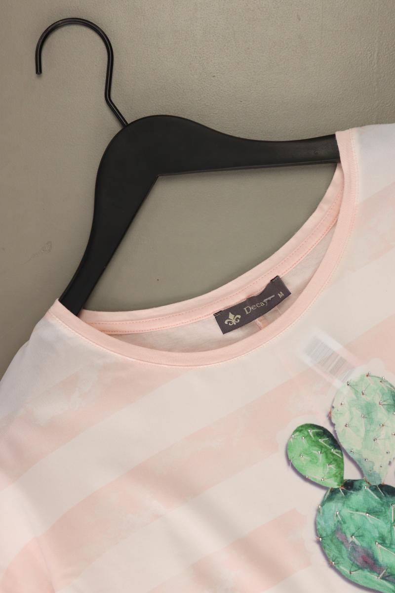 Decay Printshirt Gr. M gestreift Kurzarm rosa aus Polyester