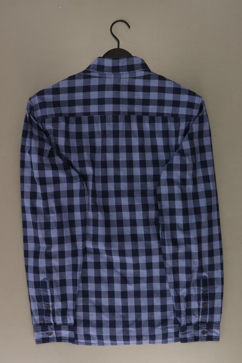 Guess Karohemd für Herren Gr. L kariert Langarm blau aus Baumwolle