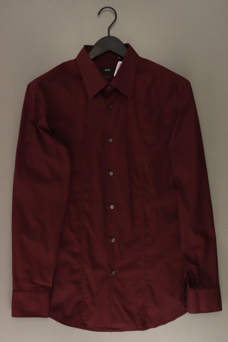BOSS by Hugo Boss Langarmhemd für Herren Gr. Hemdgröße 42 rot aus Baumwolle
