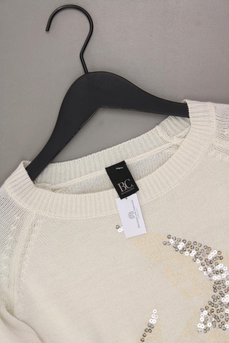 Best Connections Grobstrickpullover Gr. 34 neuwertig mit Pailletten creme