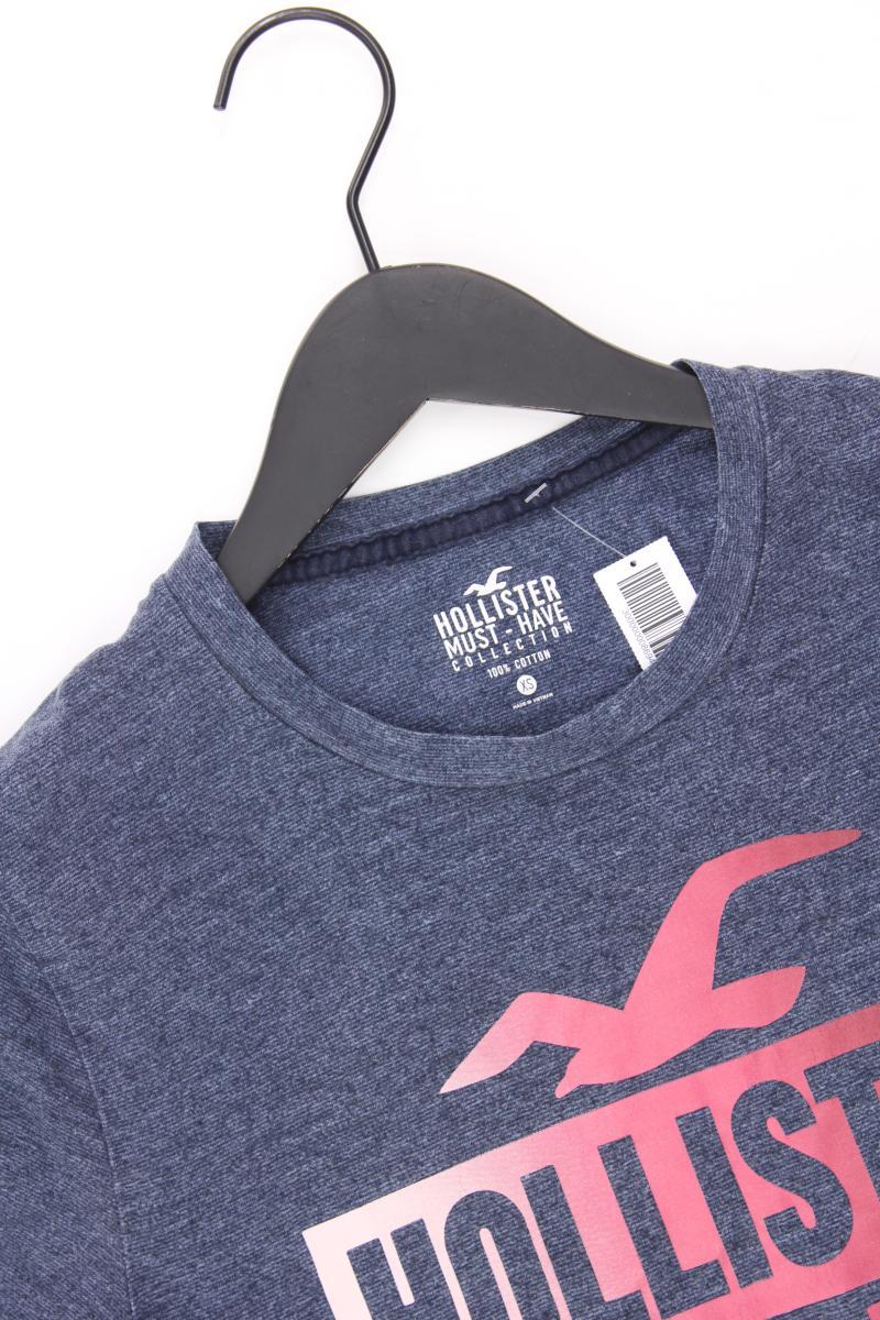 Hollister Printshirt für Herren Gr. XS Kurzarm blau