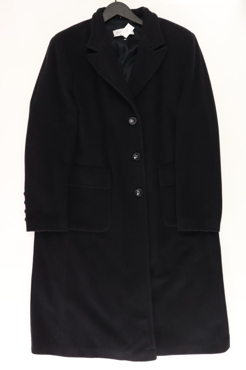 ERICH FEND Wollmantel Gr. 42 schwarz aus Schurwolle