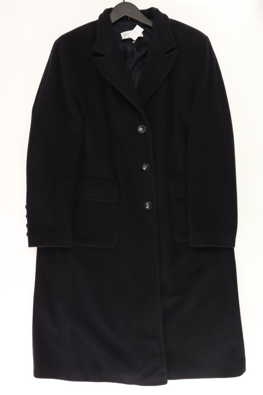 ERICH FEND Wollmantel Gr. 42 schwarz aus Schurwolle