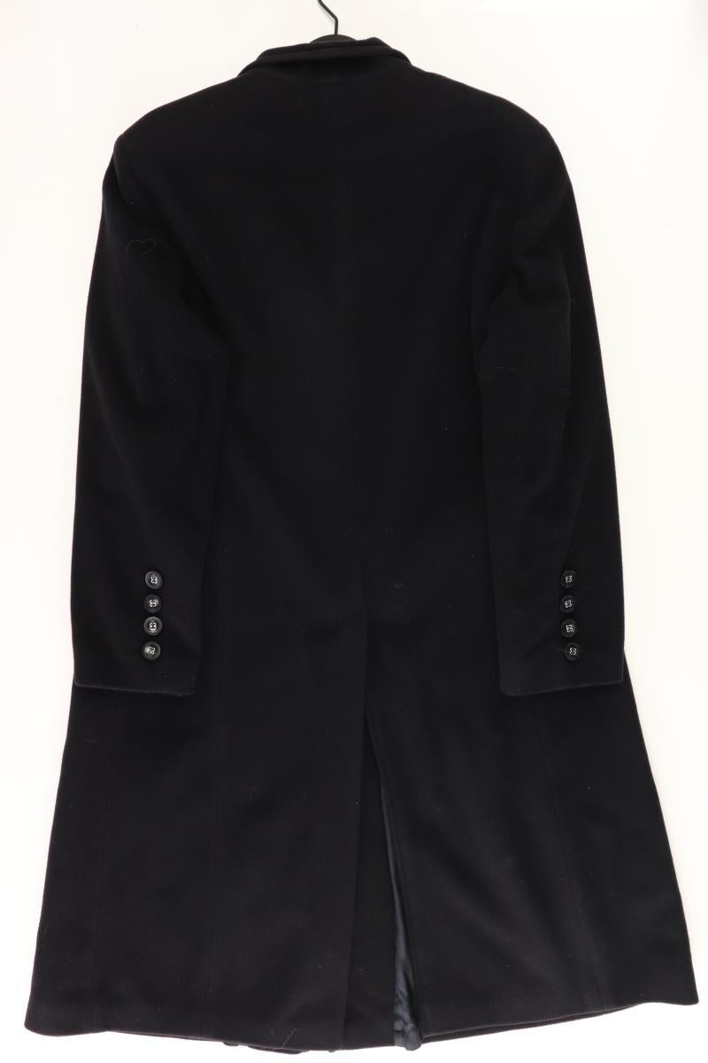 ERICH FEND Wollmantel Gr. 42 schwarz aus Schurwolle