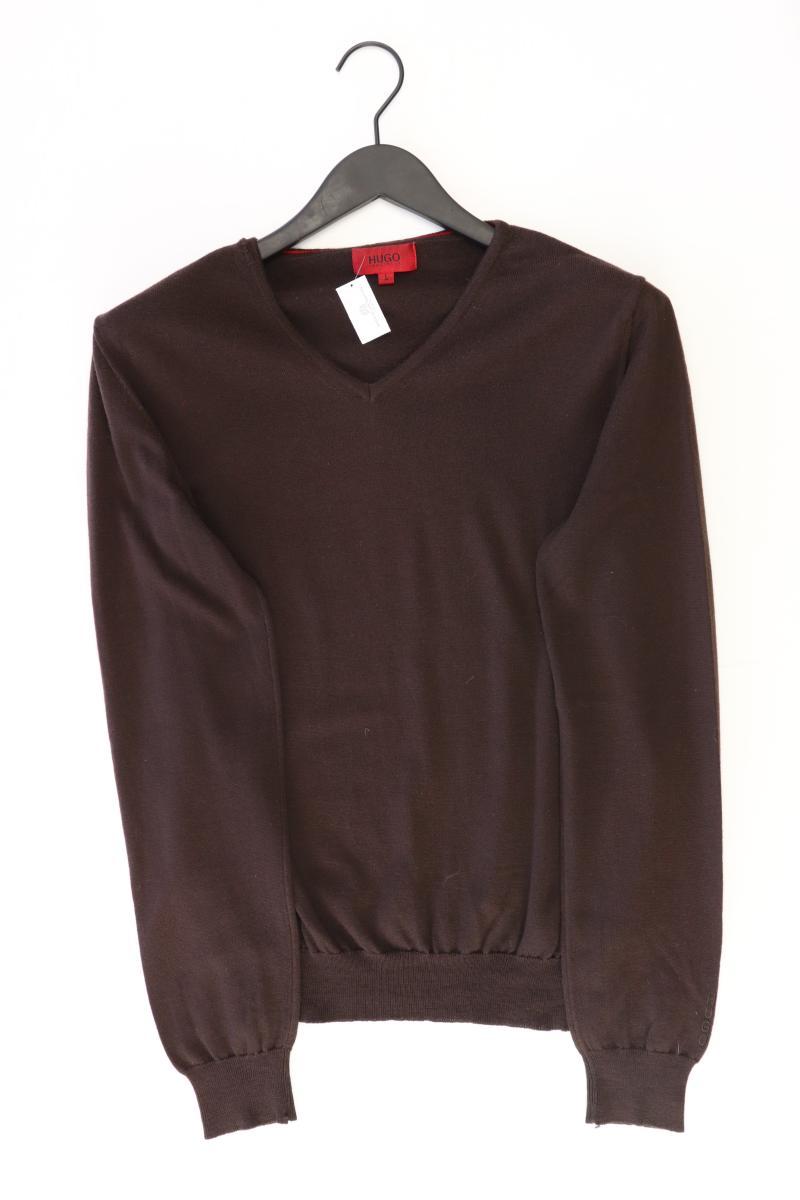 Hugo Boss Wollpullover für Herren Gr. L braun aus Schurwolle