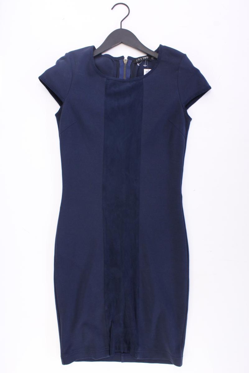 COSTES Etuikleid Gr. 34 Kurzarm blau aus Baumwolle