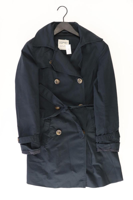 Esprit Regular Mantel Gr. 36 mit Gürtel schwarz aus Baumwolle