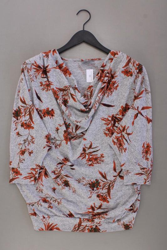 B.Young Oversize-Pullover Gr. XL mit Blumenmuster neuwertig grau aus Polyester