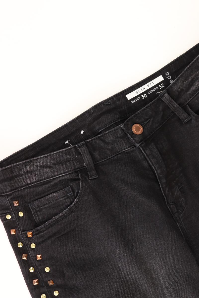 edc by Esprit Skinny Jeans Gr. W30/L32 mit Nieten schwarz aus Baumwolle