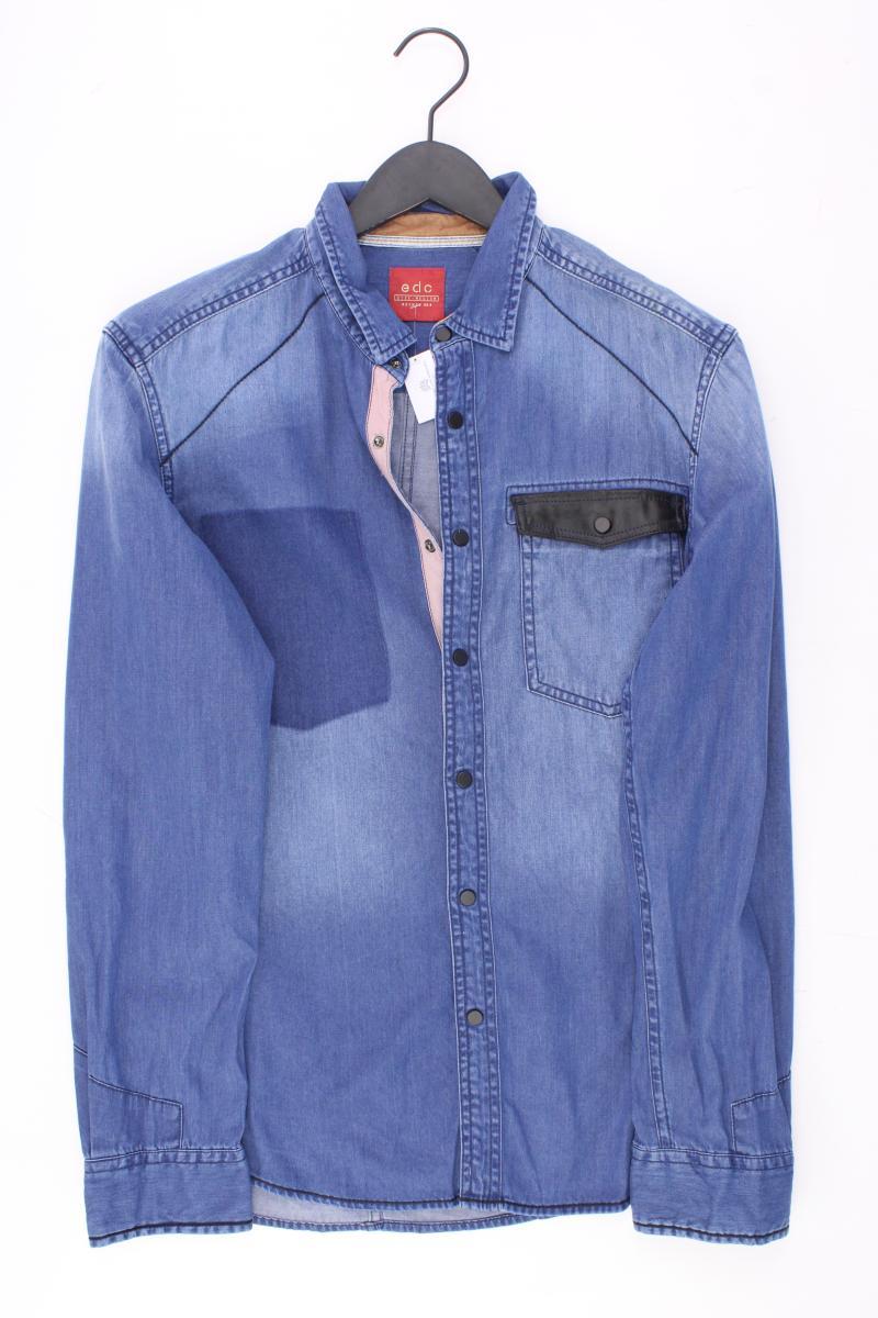 edc by Esprit Jeanshemd für Herren Gr. M Langarm blau aus Baumwolle