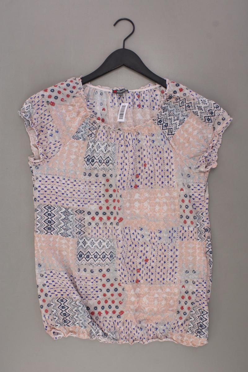 Street One Printshirt Gr. 40 geometrisches Muster Kurzarm rosa aus Polyester