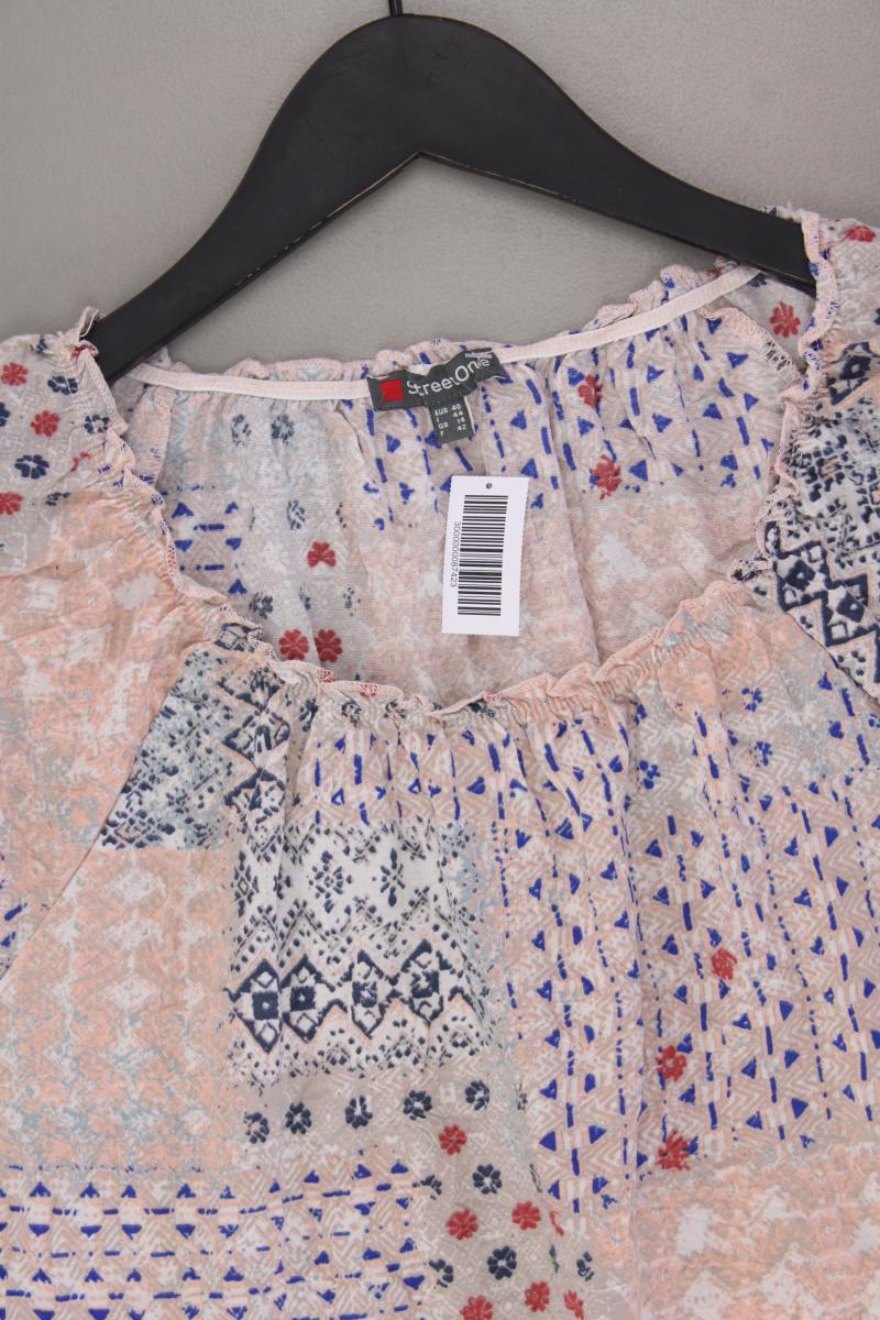 Street One Printshirt Gr. 40 geometrisches Muster Kurzarm rosa aus Polyester