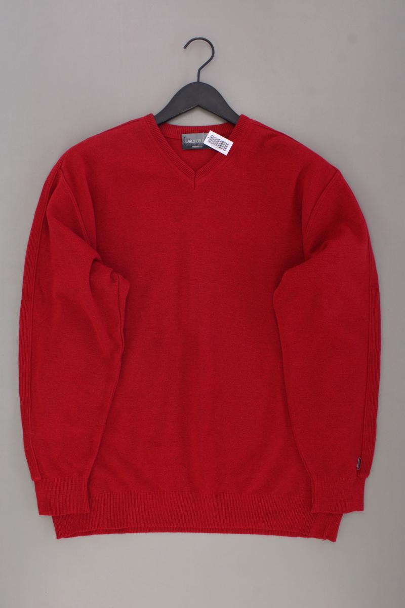 Carlo Colucci Feinstrickpullover für Herren Gr. 56 Vintage rot aus Baumwolle