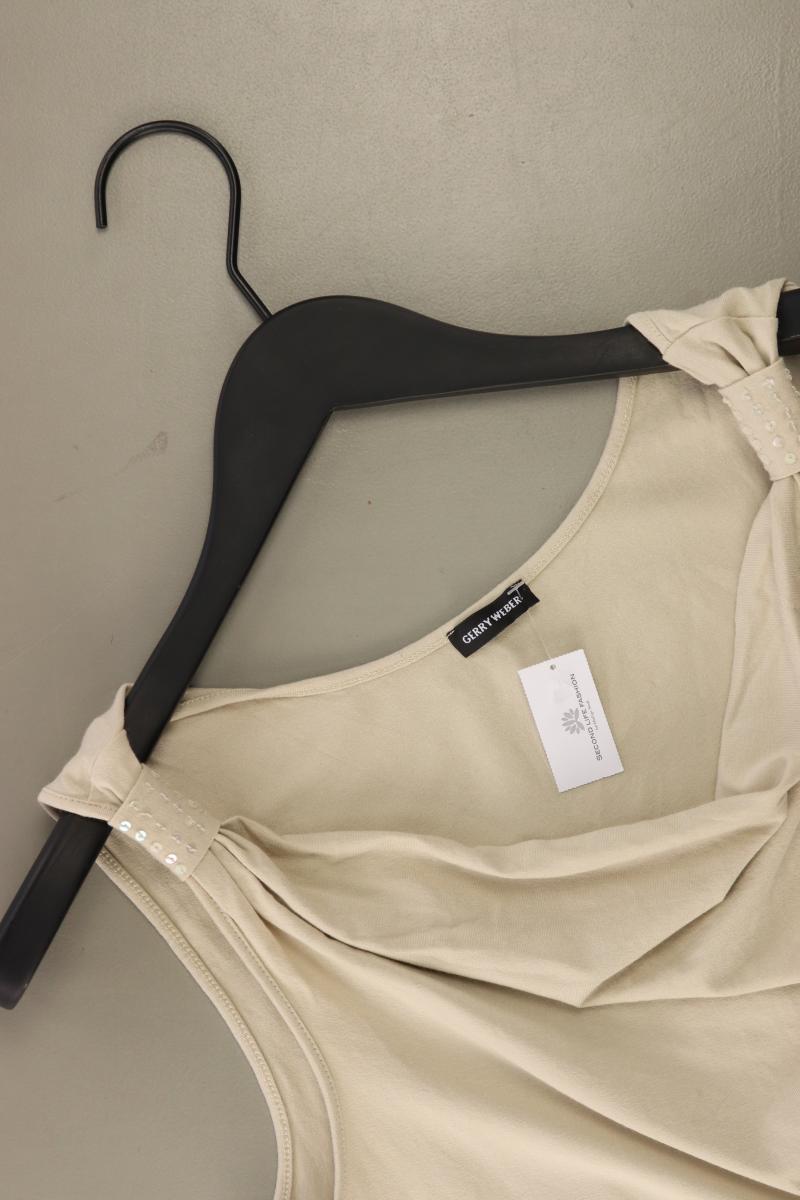 Gerry Weber Trägertop Gr. 40 mit Pailletten creme aus Viskose