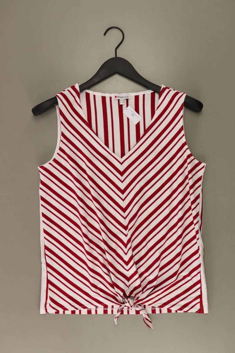 Street One Ärmellose Bluse Gr. 38 gestreift rot aus Viskose