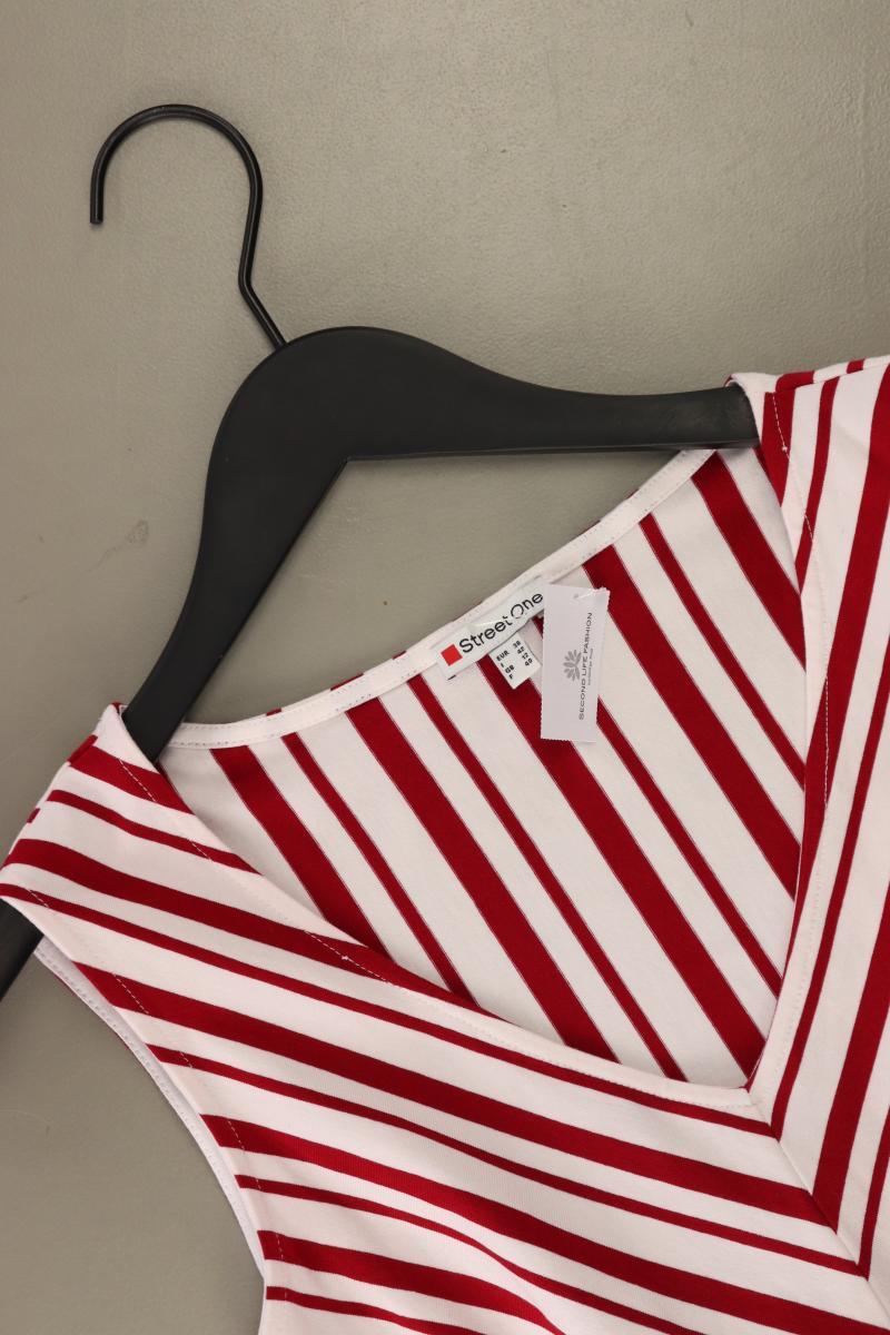 Street One Ärmellose Bluse Gr. 38 gestreift rot aus Viskose