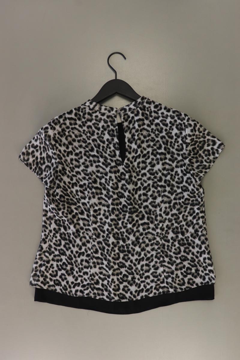 s.Oliver Kurzarmbluse Gr. 38 mit Tierdruck grau aus Polyester