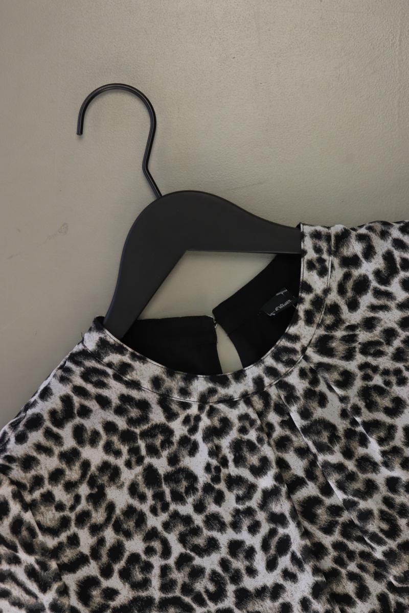 s.Oliver Kurzarmbluse Gr. 38 mit Tierdruck grau aus Polyester