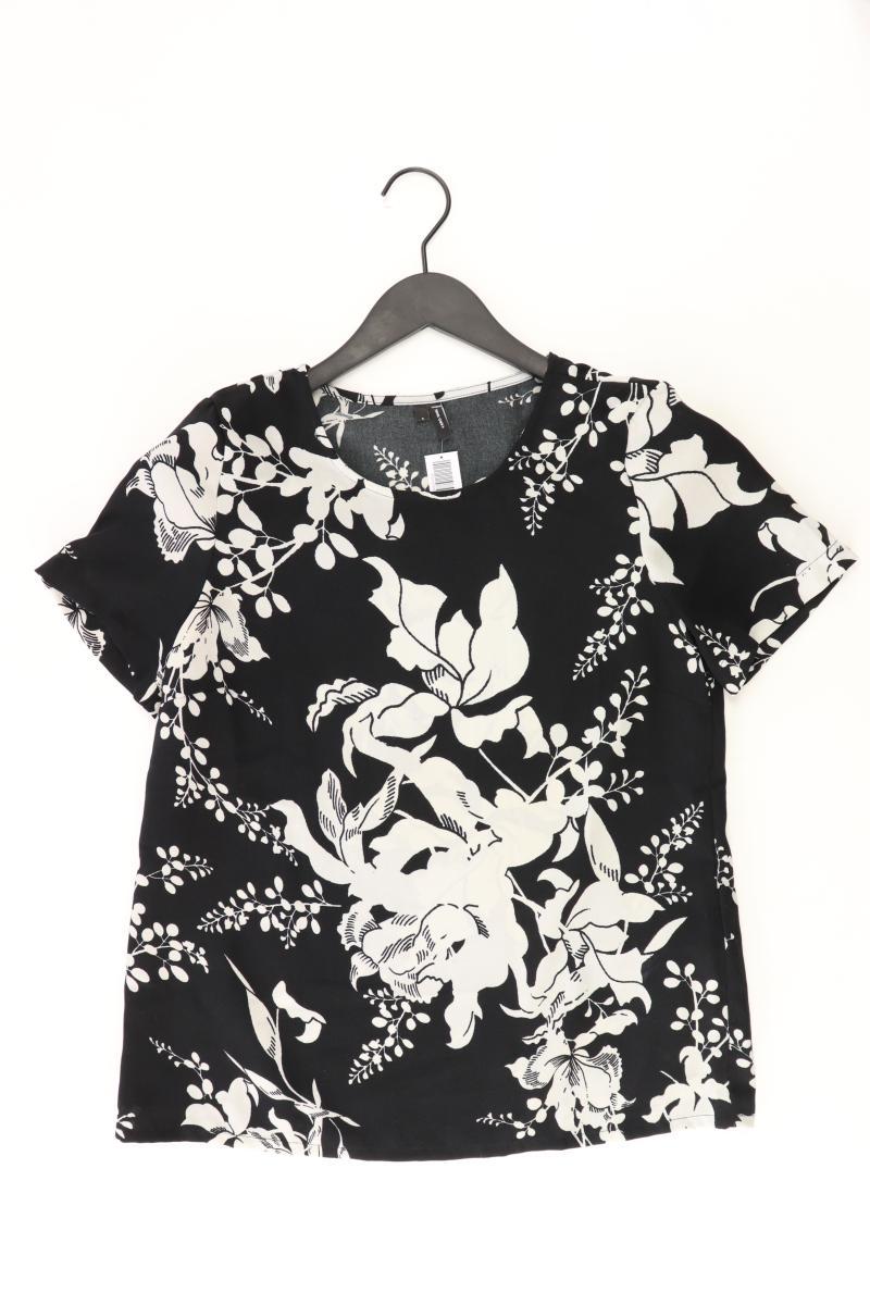 Vero Moda Printshirt Gr. S mit Blumenmuster Kurzarm schwarz aus Polyester