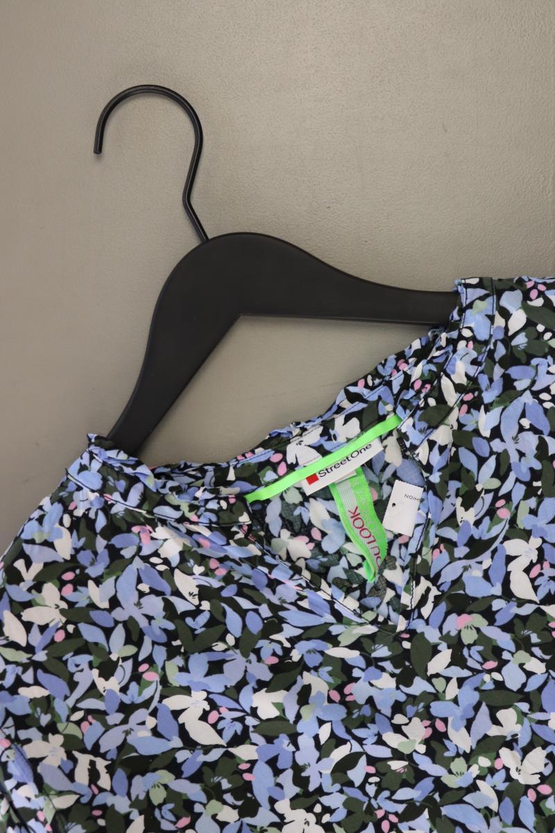 Street One Langarmbluse Gr. 38 mit Blumenmuster blau aus Viskose
