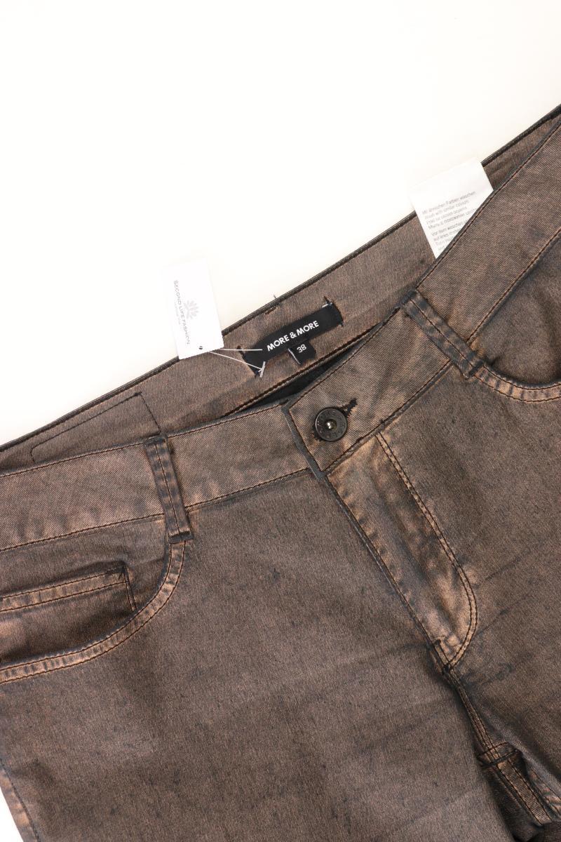 More&More Straight Jeans Gr. 38 mit Glitzer braun aus Baumwolle