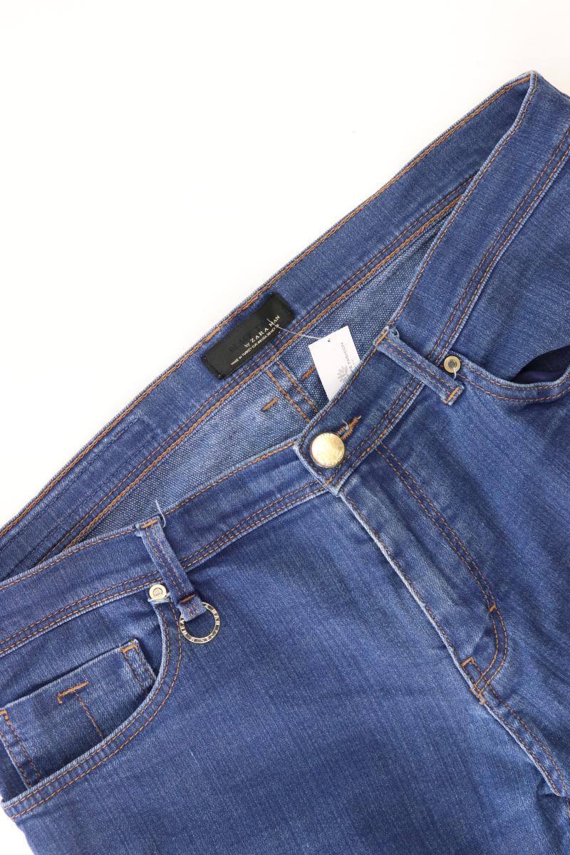 Zara Straight Jeans für Herren Gr. 48 blau aus Baumwolle