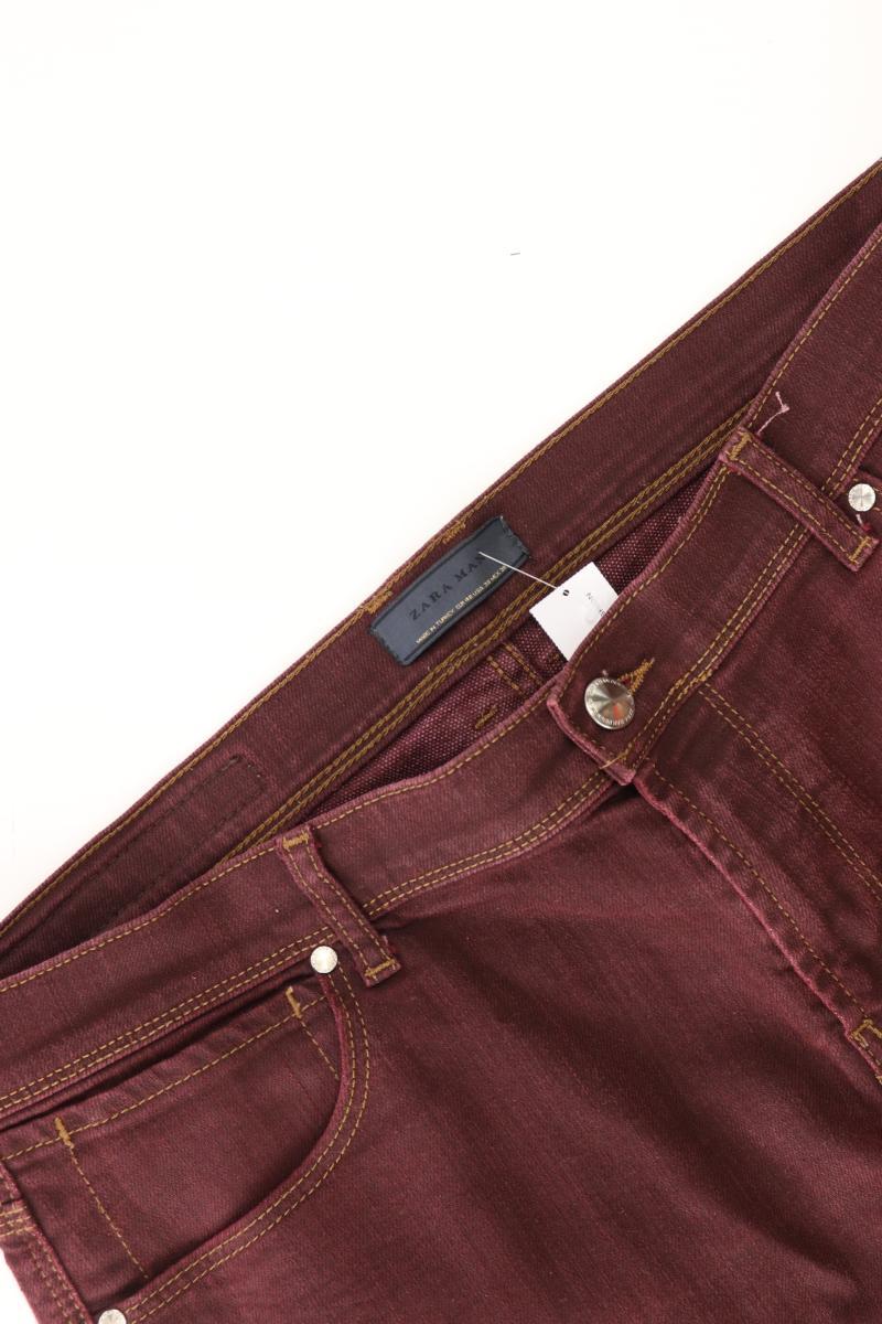 Zara Straight Jeans für Herren Gr. 48 rot aus Baumwolle