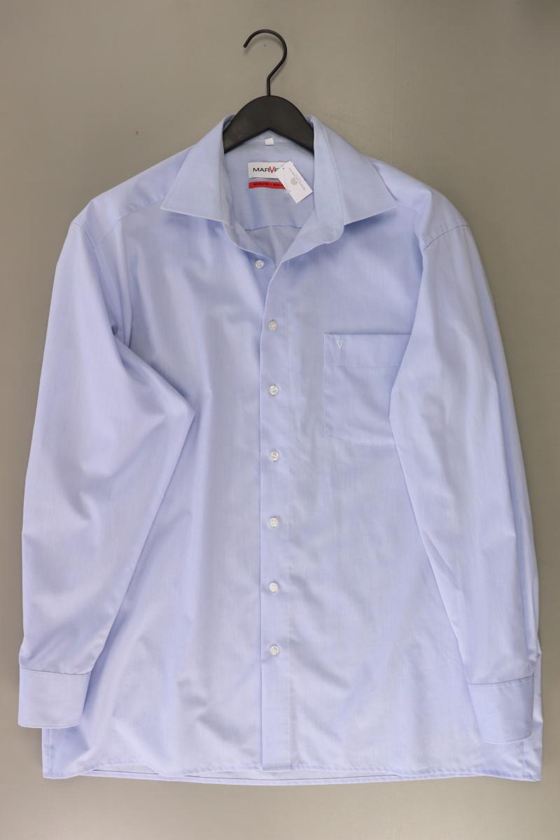 MARVELIS Langarmhemd für Herren Gr. Hemdgröße 44 blau aus Baumwolle