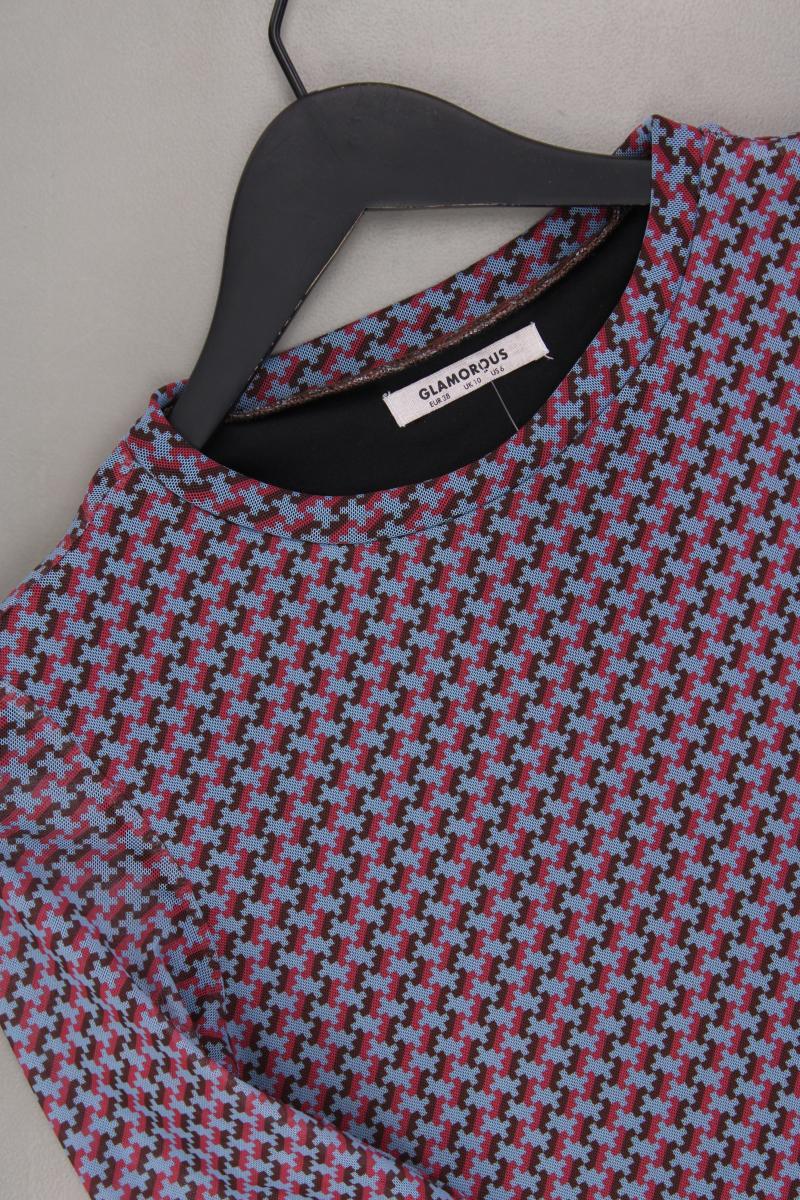 Glamorous Langarmkleid Gr. 38 geometrisches Muster mehrfarbig aus Polyester