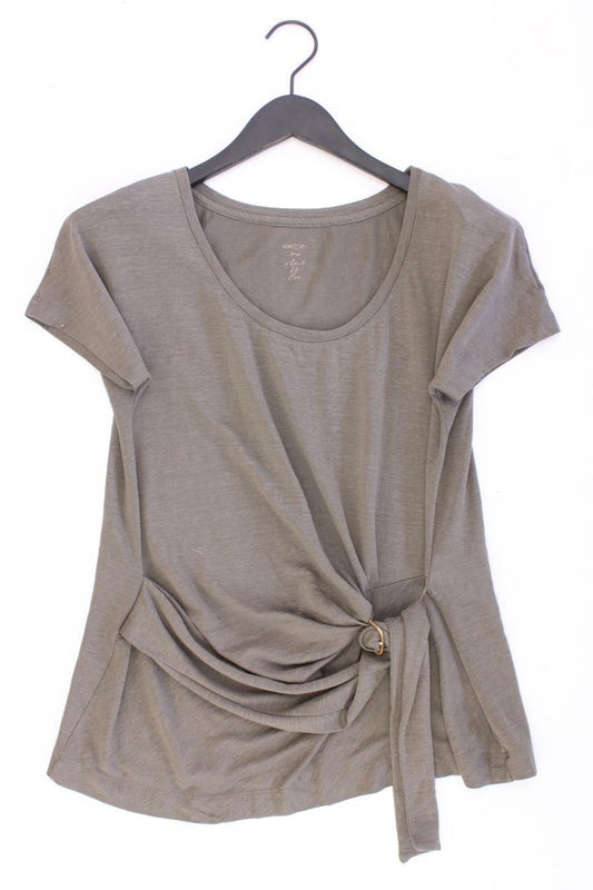 Marc Cain T-Shirt Gr. 38 Kurzarm olivgrün aus Leinen