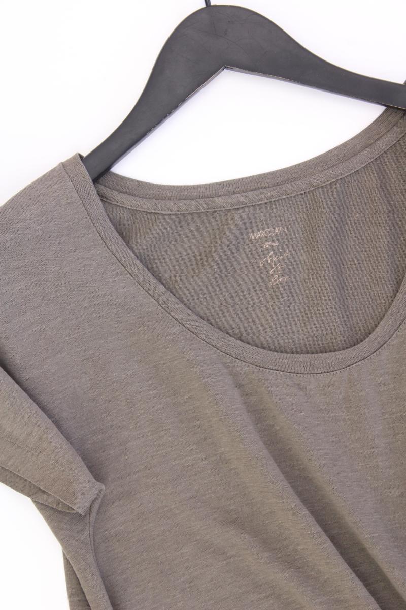 Marc Cain T-Shirt Gr. 38 Kurzarm olivgrün aus Leinen