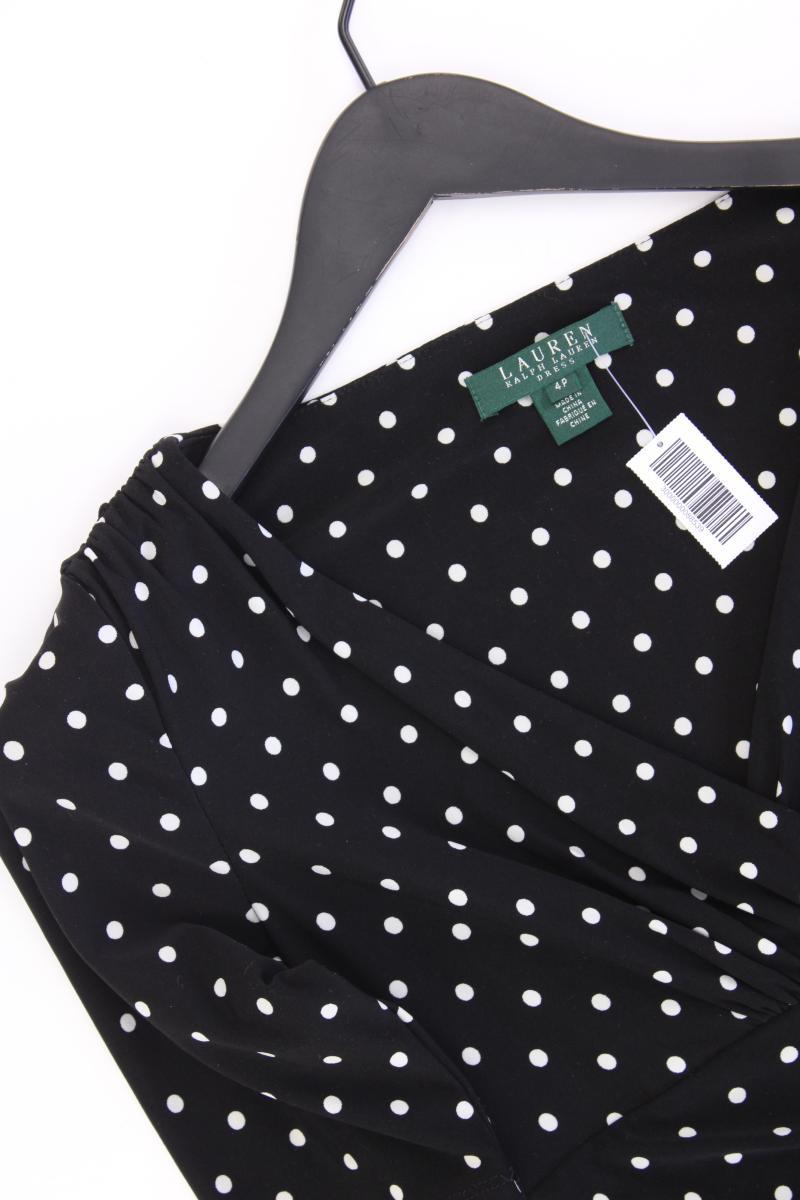 Ralph Lauren Schlauchkleid Gr. 34 gepunktet Kurzarm schwarz aus Polyester