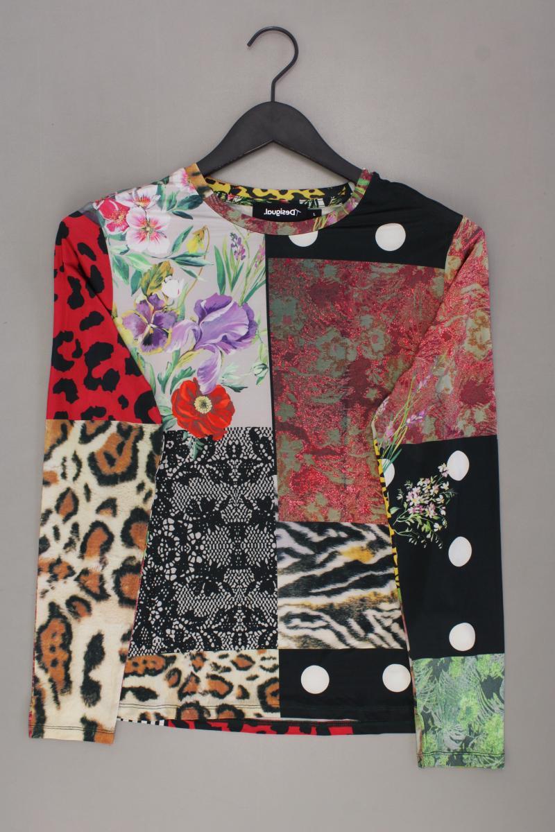 Desigual Longsleeve-Shirt Gr. L mit Blumenmuster neuwertig Langarm mehrfarbig