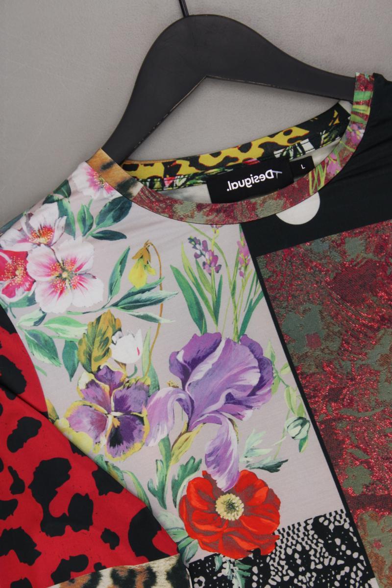 Desigual Longsleeve-Shirt Gr. L mit Blumenmuster neuwertig Langarm mehrfarbig