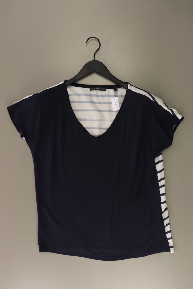 Esprit Ringelshirt Gr. S gestreift Kurzarm blau aus Viskose