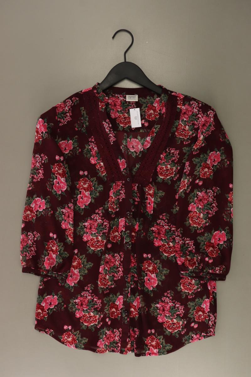 Esprit Regular Bluse Gr. 36 mit Blumenmuster 3/4 Ärmel lila aus Polyester