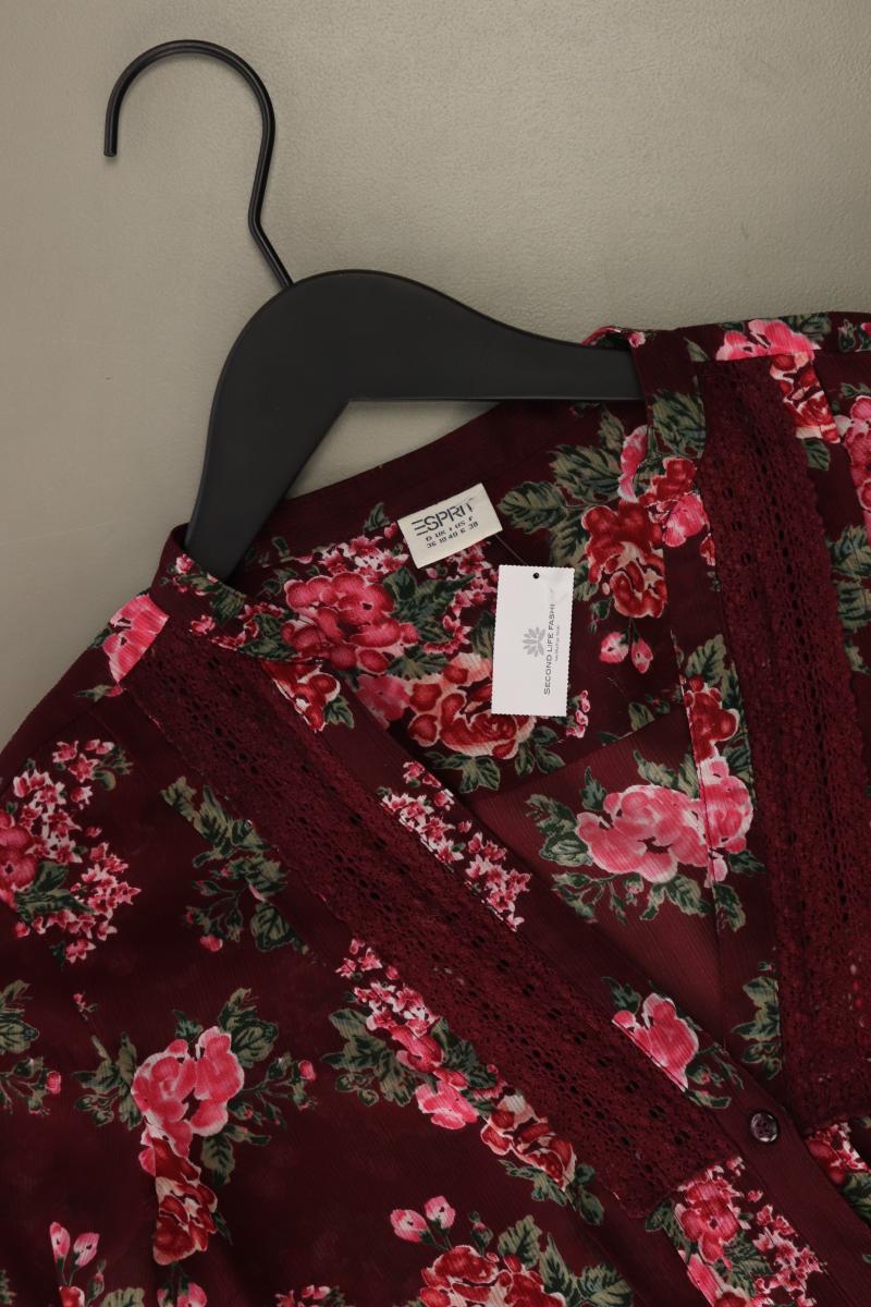 Esprit Regular Bluse Gr. 36 mit Blumenmuster 3/4 Ärmel lila aus Polyester