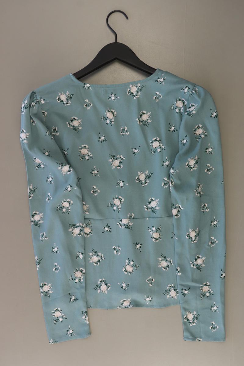Fashion Union Bluse Gr. 38 mit Blumenmuster Langarm blau aus Polyester