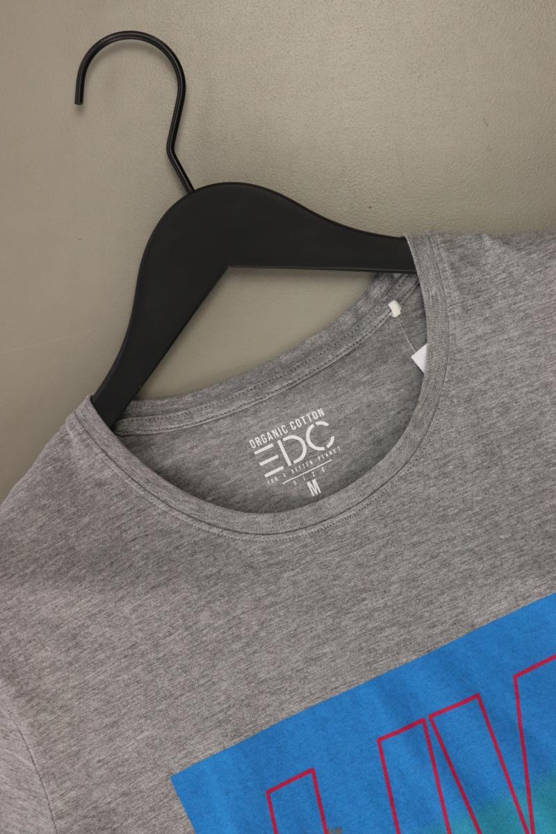 edc by Esprit Printshirt für Herren Gr. M Kurzarm grau aus Baumwolle