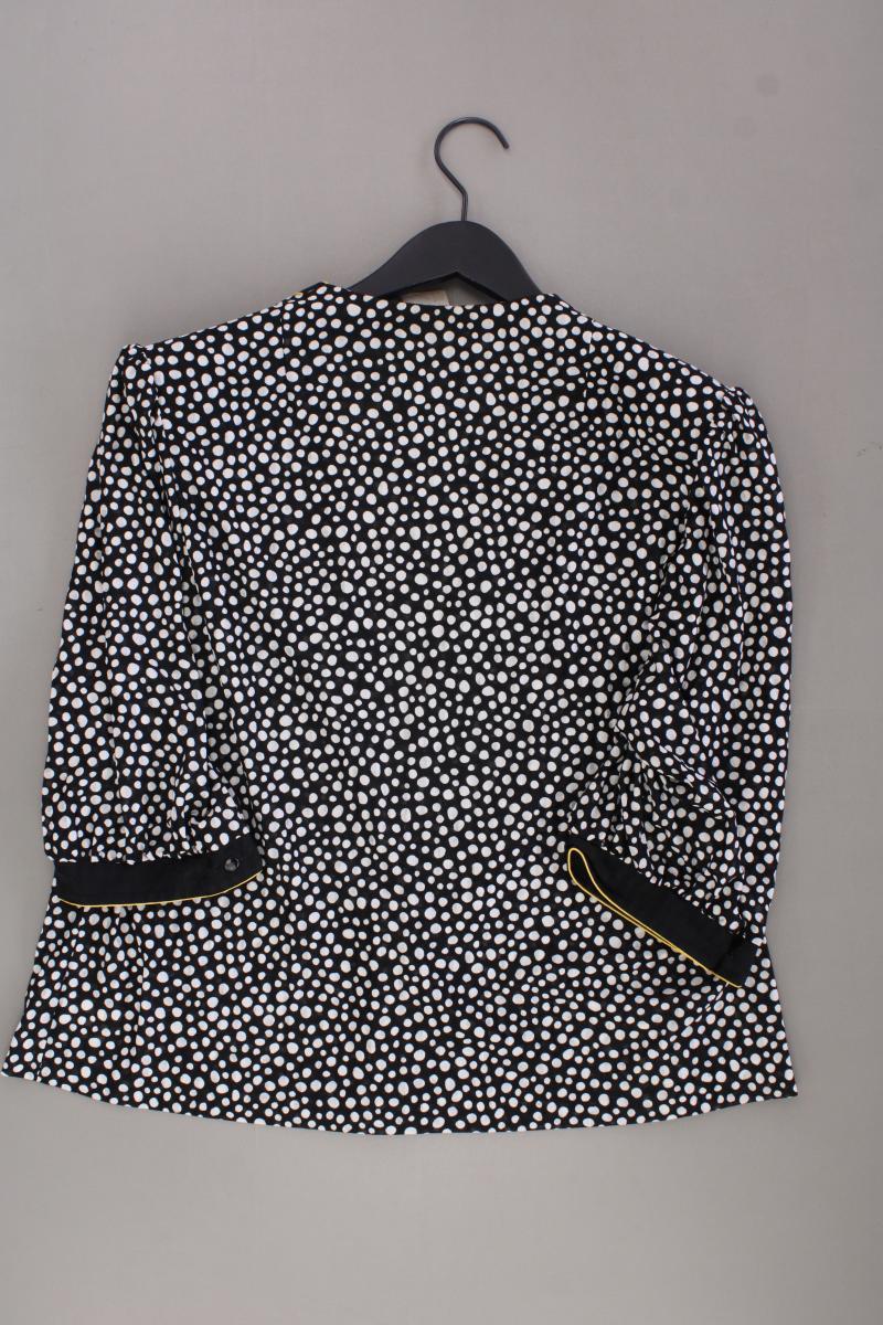 Kio Vintage Bluse Gr. 46 gepunktet 3/4 Ärmel schwarz aus Polyester