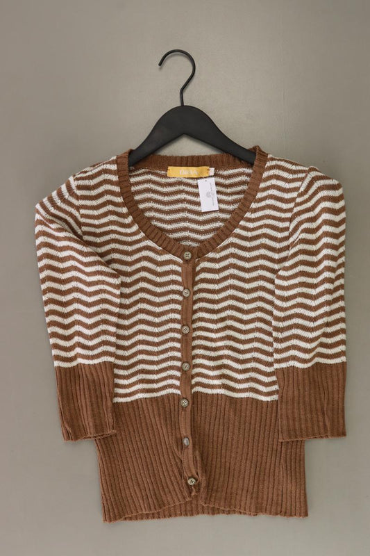 Biba Strickjacke Gr. 34 gestreift 3/4 Ärmel braun aus Polyacryl