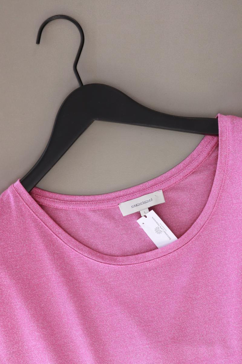 Apriori T-Shirt Gr. L Kurzarm mit Glitzer pink aus Viskose