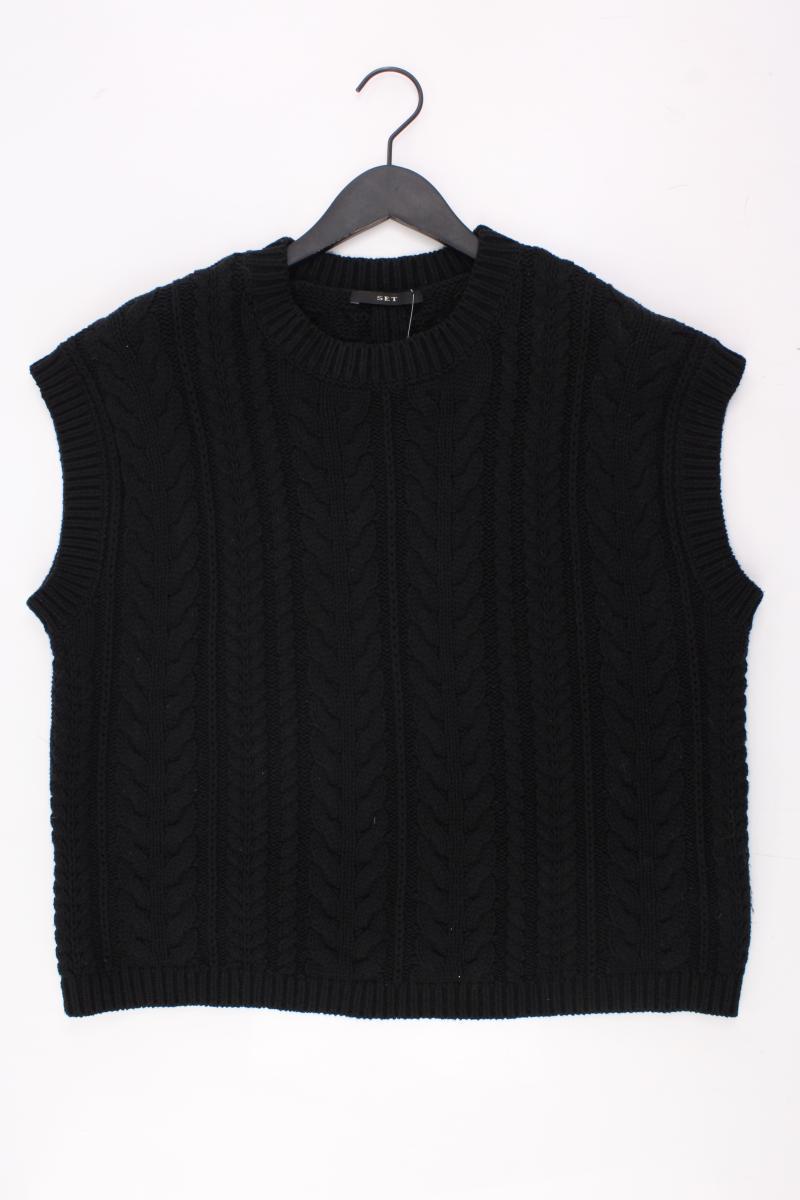 Set Strickshirt Gr. 38 Kurzarm schwarz aus Baumwolle