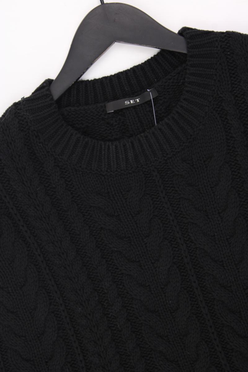 Set Strickshirt Gr. 38 Kurzarm schwarz aus Baumwolle