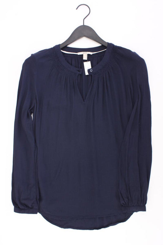 Esprit Langarmbluse Gr. 34 blau aus Viskose